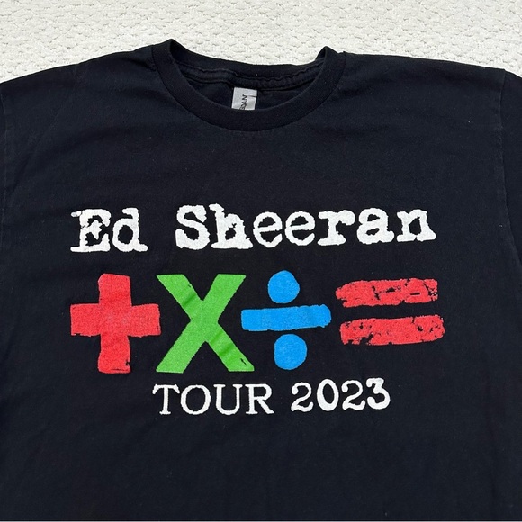 Ed Sheeran Mathematics 2023 Tour Band Tee Gildan Tour Dates Unisex Medium - Picture 2 of 7
